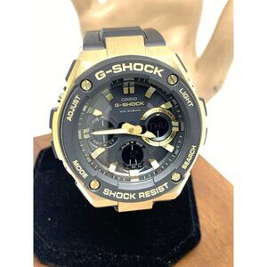 Casio Mens Watch G-Shock GSTS100G Black Gold Analog Digital Tough Solar 5445